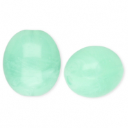 Perles acryliques ovale Vert menthe-marbré