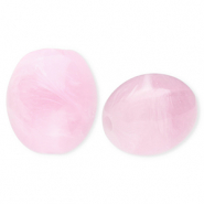 Perles acryliques ovale Rose-marbré