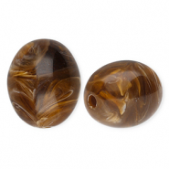 Perles acryliques ovale Marron-marbré