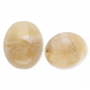 Perles acryliques ovale Marron beige-marbré