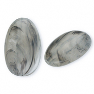 Perles acryliques oblong ovale Gris-marbré
