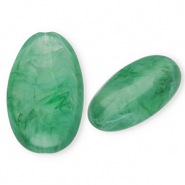 Perles acryliques oblong ovale Vert fonce-marbré