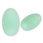 Perles acryliques oblong ovale Vert menthe-marbré