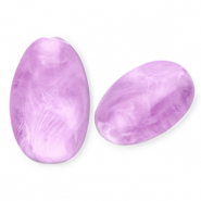 Perles acryliques oblong ovale Violet lavande-marbré
