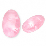 Perles acryliques oblong ovale Rose-marbré