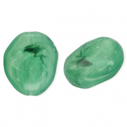 Perles acryliques en forme d'œuf Vert fonce-marbré