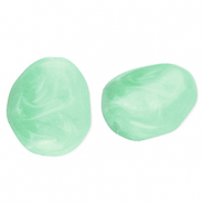 Perles acryliques en forme d'œuf Vert menthe-marbré