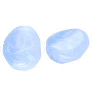 Perles acryliques en forme d'œuf Bleu-marbré