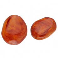 Perles acryliques en forme d'œuf Marron ambre-marbré