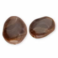 Perles acryliques en forme d'œuf Marron-marbré