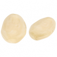 Perles acryliques en forme d'œuf Marron beige-marbré