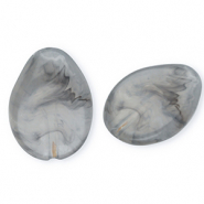 Perles acryliques goutte Gris-marbré
