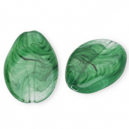 Perles acryliques goutte Vert fonce-marbré
