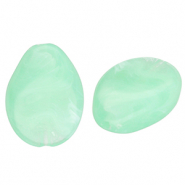 Perles acryliques goutte Vert menthe-marbré