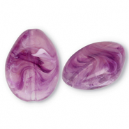Perles acryliques goutte Violet-marron-marbré