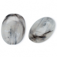 Perles acryliques ovale Gris-marbré