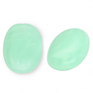 Perles acryliques ovale Vert menthe-marbré