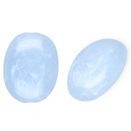 Perles acryliques ovale Bleu-marbré