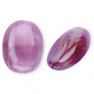 Perles acryliques ovale Violet-marron-marbré