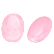 Perles acryliques ovale Rose-marbré