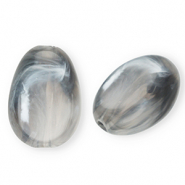 Perles acryliques ovale Gris-marbré