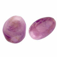 Perles acryliques en forme d'œuf Violet-marron-marbré