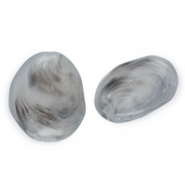 Perles acryliques en forme d'œuf Gris-marbré