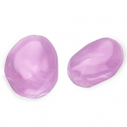Perles acryliques en forme d'œuf Violet lavande-marbré