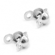 Argent 925 apprêts cache perles à écraser 3mm avec anneau Argent