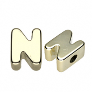 Perles acryliques alphabet lettre N Doré
