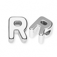 Perles acryliques alphabet lettre R Argenté
