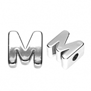 Perles acryliques alphabet lettre M Argenté
