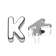 Perles acryliques alphabet lettre K Argenté