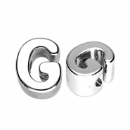 Perles acryliques alphabet lettre G Argent&eacute;