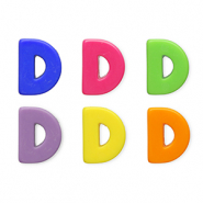 Perles acryliques alphabet lettre D Multicolore