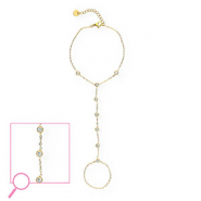 Bracelets en acier Inox Doré-cristal