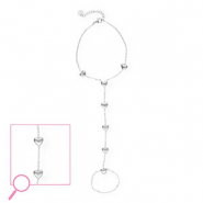Bracelets en acier Inox cœurs Argenté