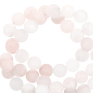 Pierres naturelles Quartz 4mm mat Pêche blanche