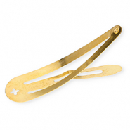Apprêts en métal barrette à cheveux clic-clac avec anneau Doré
