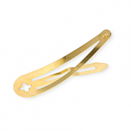 Apprêts en métal barrette à cheveux clic-clac avec anneau Doré