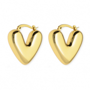 Boucles d'oreilles / créoles en acier Inox cœur Doré