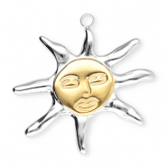 Breloques en acier Inox soleil Argenté-oré