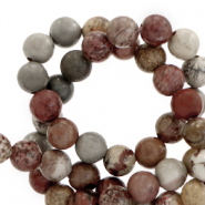 Pierres naturelles Rhodonite, Jaspe, Jaspe Dalmatien et Calcédoine 6mm Rouge pierre multicolore-marron