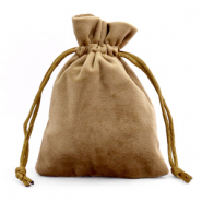 Sachet à bijoux en velours Marron