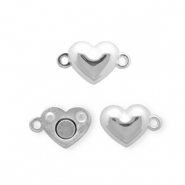 Apprêts en métal DQ® fermoir aimanté coeur Argenté antique (sans nickel)