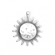 Breloques en métal DQ® soleil Argenté antique (sans nickel)