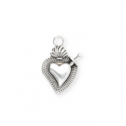 Breloques en métal DQ® coeur Argenté antique (sans nickel)