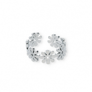 Bagues en acier Inox fleur Argenté