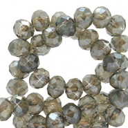 Perles &agrave; facettes 4x3mm disque Heishi Rose greige-pearl shine coating