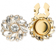 Métal TQ laiton cache-boutons fleur Doré-cristal